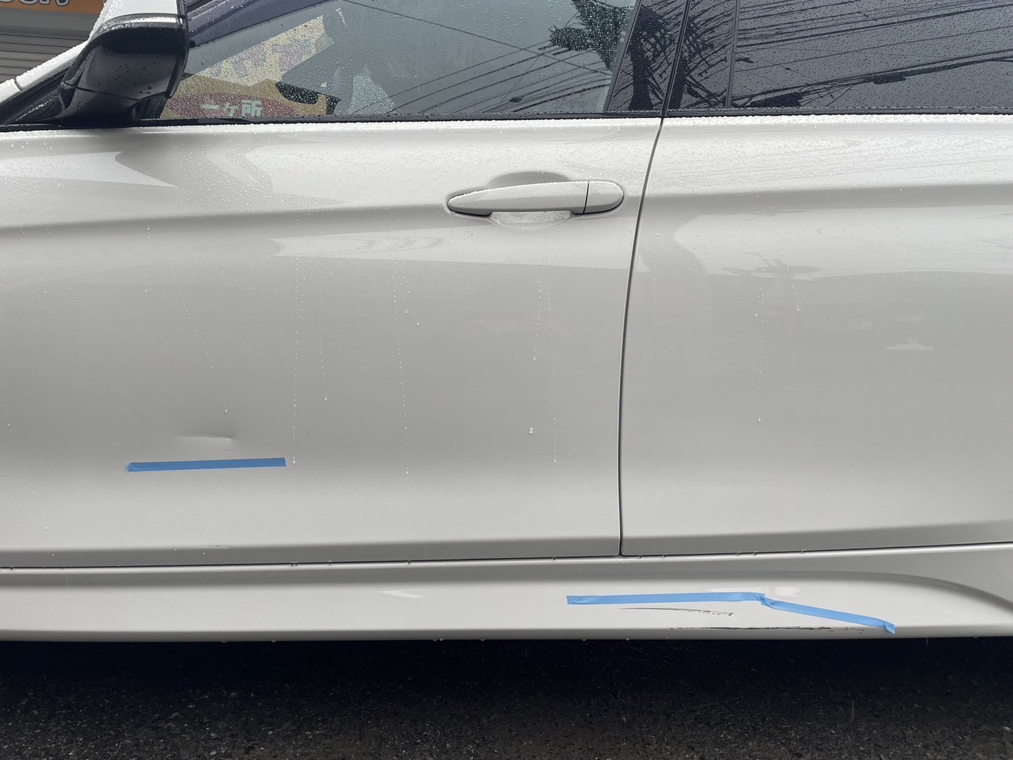 BMW 3シリーズ 左フロントドア、左ロッカーパネルの修理事例