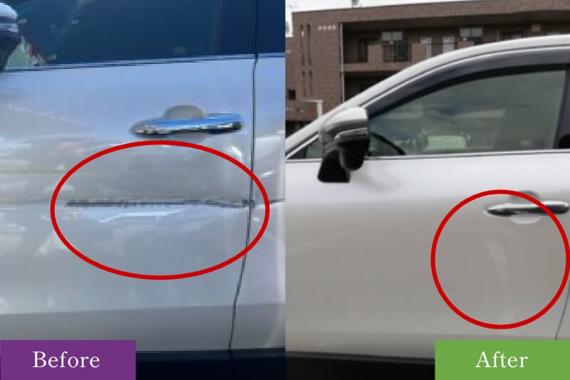 トヨタハリアー、ヘコミの修理事例